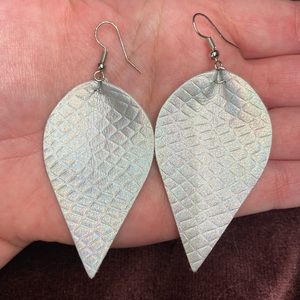 Silver lightweight feather earrings